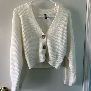Cream cropped cardigan